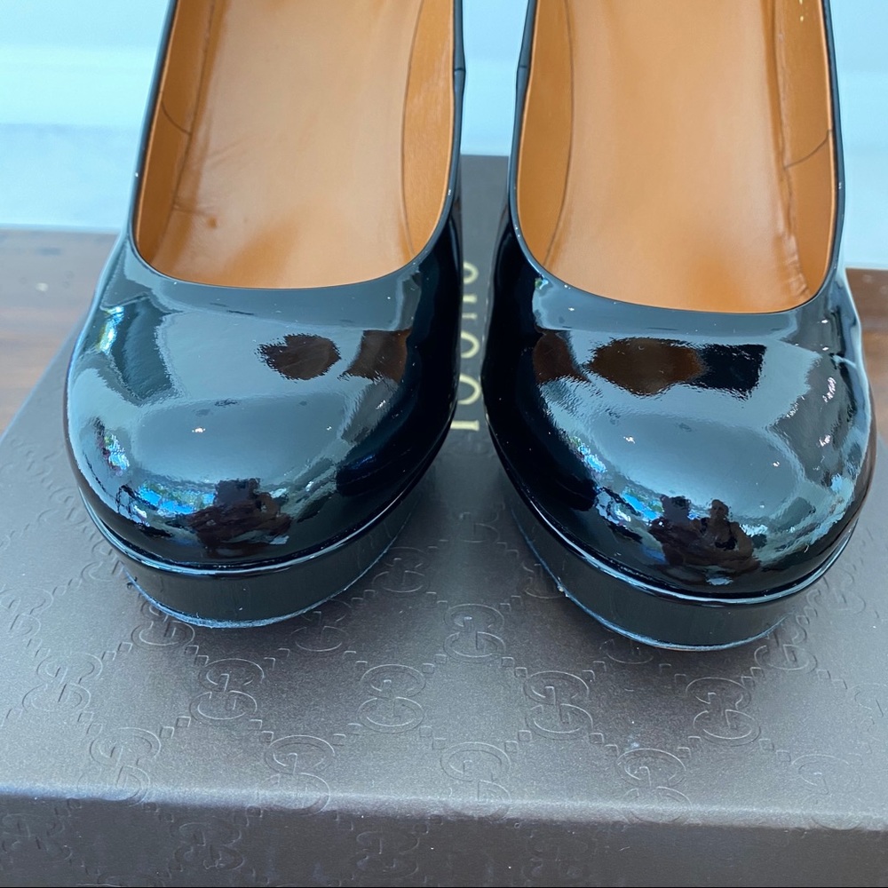 Gucci Betty Black Patent Leather Platform Heels - Picture 5 of 8
